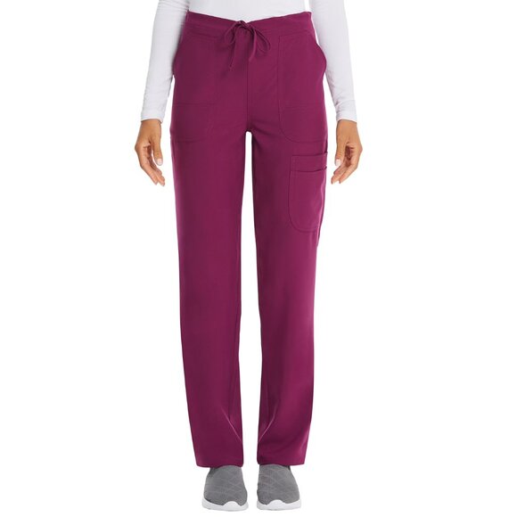 NWT Scrubstar Women's Core Essentials Drawstring Cargo Scrub Pants Wine Sizes S - Picture 6 of 6